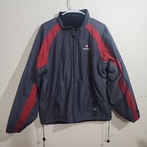 BANFF Canada Winter Jacket Gray/red Fleece Lined Men's Size Medium